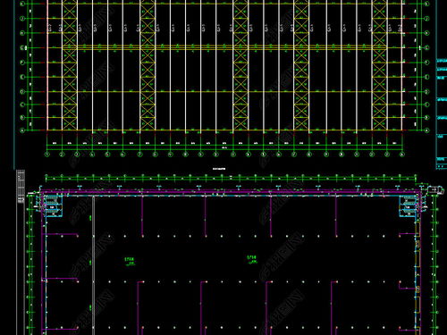 钢结构工厂cad设计图平面图下载